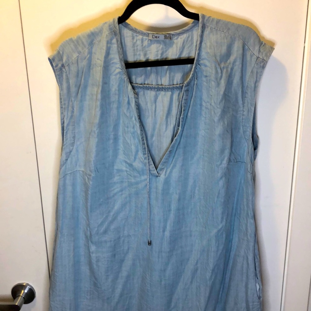 DEX denim shift dress